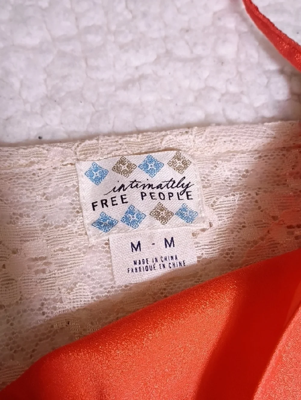 Free People Coral-Orange Scalloped Spaghetti Strap‎ Crop Top